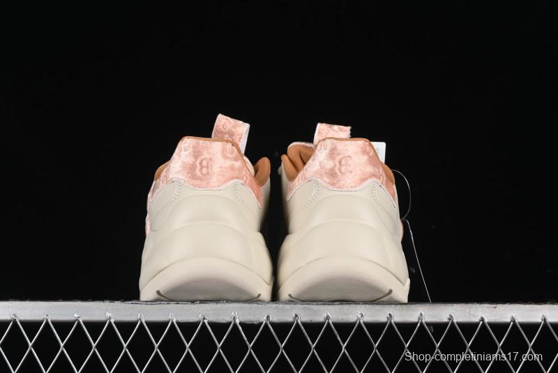 New York Yankees MLB Bigball Chunky Window Velvet Monogram Thick Sole Casual Running Shoes - 3ASHWVM4643BRS