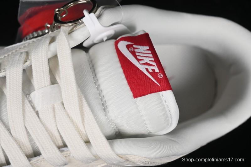 Nike SB Dunk Low Comme des Garçons Collaboration - Pigskin White Swoosh Anniversary Custom Low-Top Casual Skate Shoes - KK1333-004