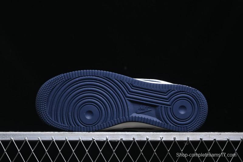 Nike Air Force 1 '07 Low Burberry Collaboration - Off White Navy Blue Patchwork Low Top Casual Sneakers BB8588-222
