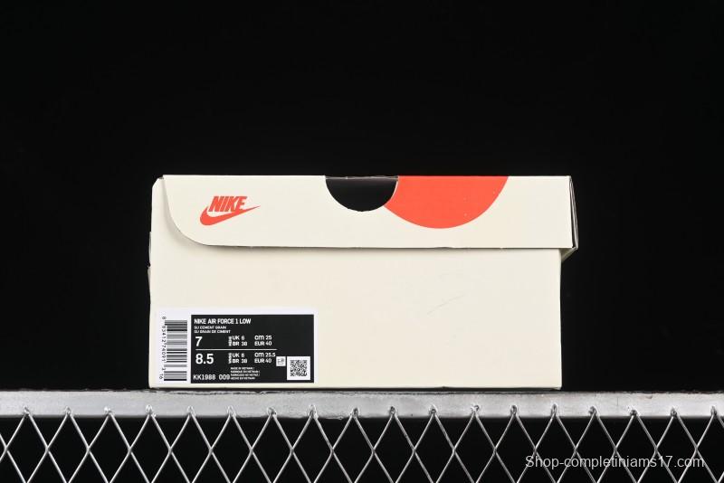 Nike Air Force 1 '07 Low Supreme Casual Sneakers in White-Blue Shadow - KK1988-009