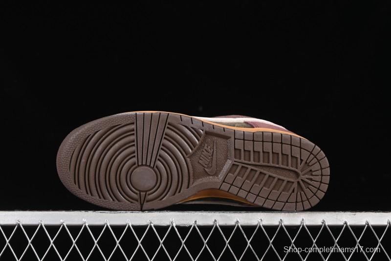 Nike Dunk Low Retro "Love & Peace" Casual Sneakers in Vintage Brown - HQ3459-212