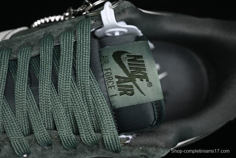 Nike Air Force 1 '07 Low Chrome Hearts Collaboration - Moss Green White Low-Top Casual Sneakers - KK1988-029