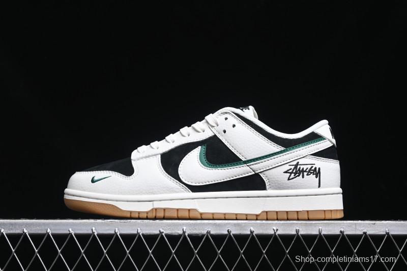Nike SB Dunk Low Stussy Collaboration - Double Shadow White Hook Anniversary High-End Custom Low-Top Casual Skate Shoes - SF1029-406