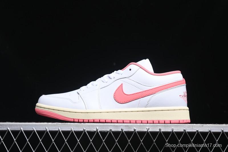 Nike Air Jordan 1 Low AJ1 White Pink Low-Top Casual Sneakers - DC0774-109