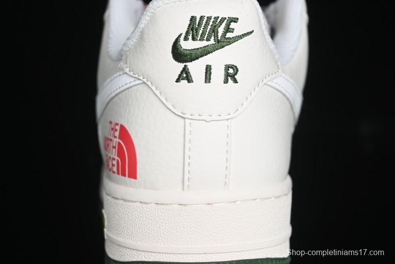 Nike Air Force 1 '07 Low The North Face Collaboration - Beige Red Green Color Block Low-Top Casual Sneakers - XZ6188-011