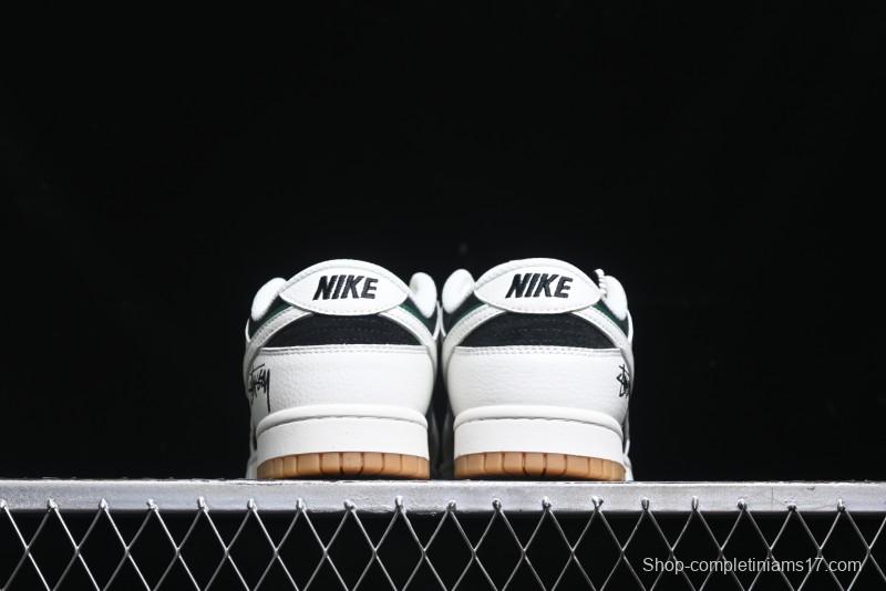 Nike SB Dunk Low Stussy Collaboration - Double Shadow White Hook Anniversary High-End Custom Low-Top Casual Skate Shoes - SF1029-406