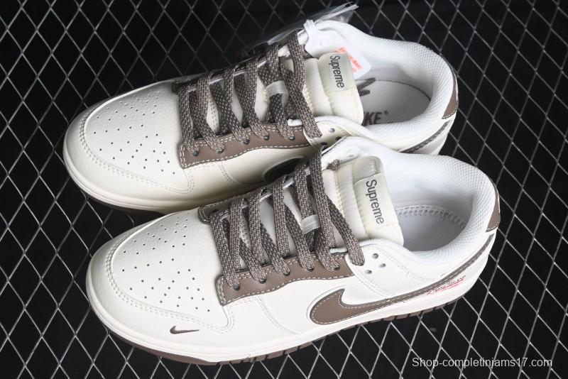 Nike SB Dunk Low Stone Island Supreme Collaboration - Beige Brown Sole Anniversary High-End Custom Low-Top Casual Sneakers - BB9866-008