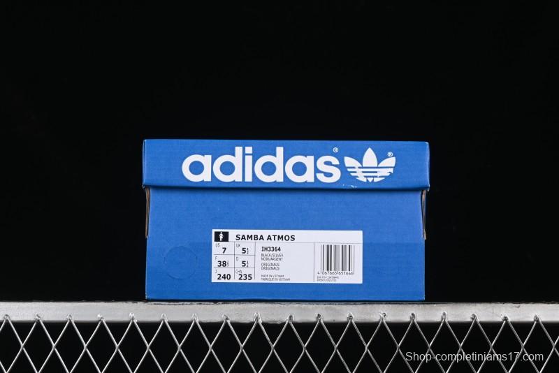 Adidas Samba Atmos IH3364 Patent Leather Black Silver Casual Sneakers