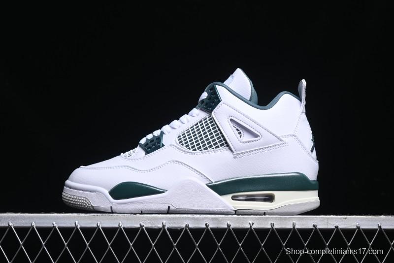 Nike Air Jordan 4 Retro Sneakers in White, Oxidized Green and Neutral Grey - AQ8138-103