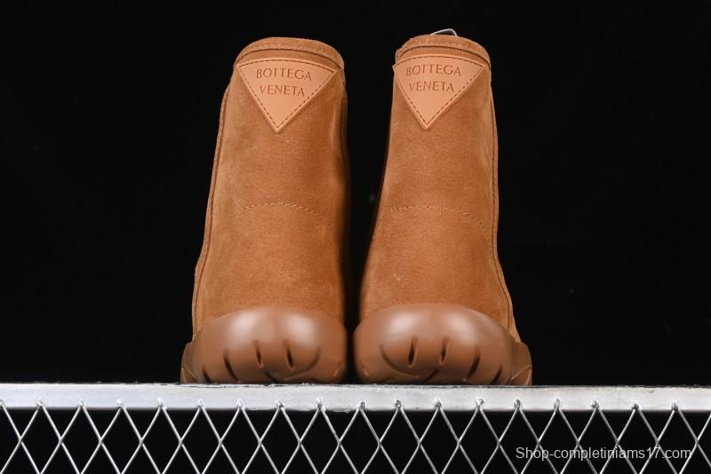 Bottega Veneta Snap Round Toe Slip-On Ankle Snow Boots - 578321
