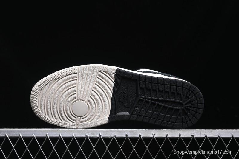 Nike Air Jordan 1 Low AJ1 Supreme Collaboration - Black White Two-Tone Retro Basketball Shoes - SJ9950-021