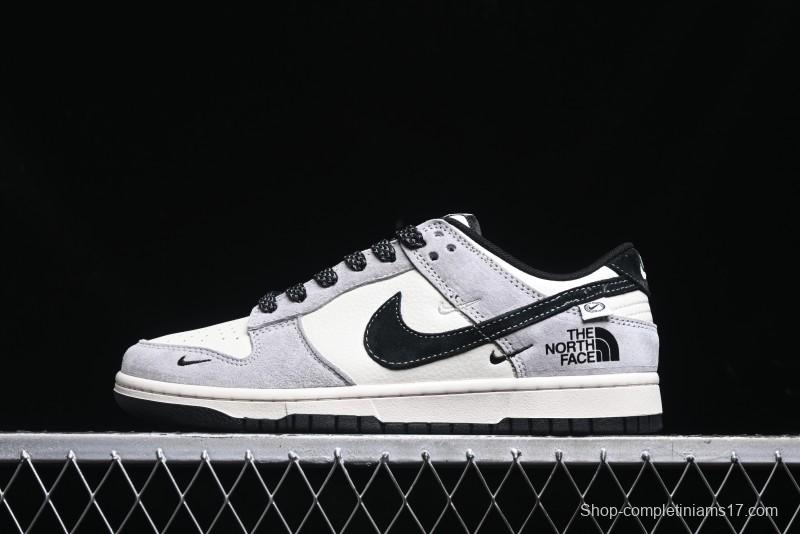Nike SB Dunk Low The North Face Collaboration - Grey Black Double Swoosh Anniversary Custom Low-Top Casual Skate Shoes - XX3168-108