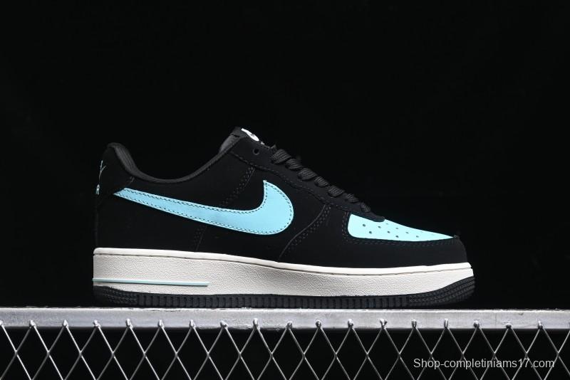 Nike Air Force 1 '07 Low Stussy Collaboration - Black Tiffany Low-Top Casual Sneakers - KK1988-030
