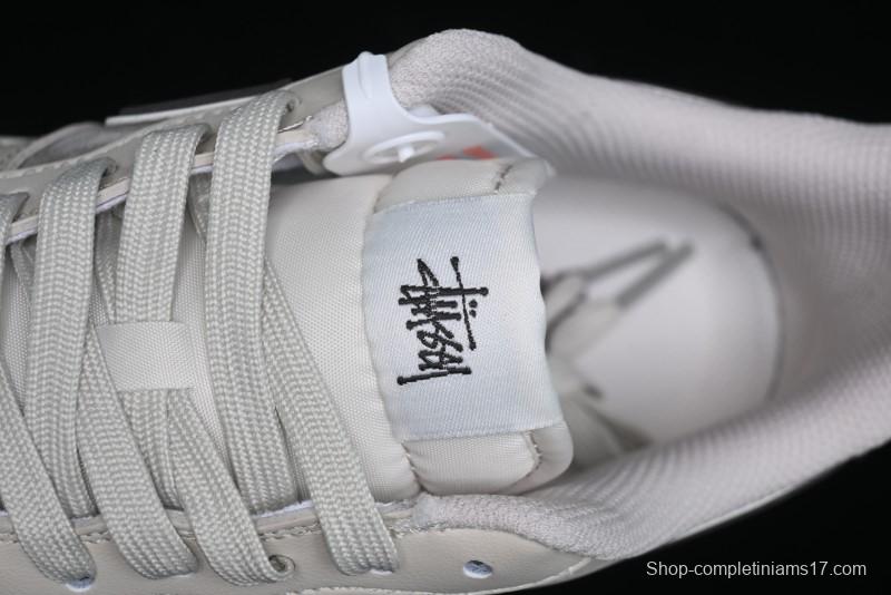 Nike Air Force 1 '07 Low Stussy Collaboration - White Black Sole Low-Top Casual Sneakers - XZ6188-279