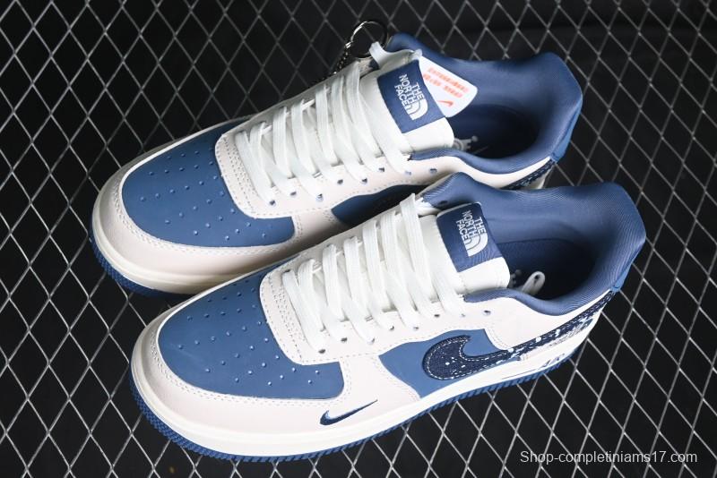 Nike Air Force 1 '07 Low The North Face Collaboration - Blue Floral Swoosh Casual Sneakers - KK1988-021