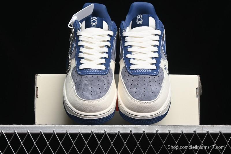Nike Air Force 1 '07 Low Violent Bear Collaboration - Grey Beige Blue Low-Top Casual Sneakers - KK1988-017