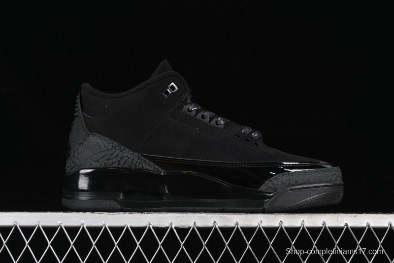 Nike Air Jordan 3 Retro Basketball Shoes in Midnight Black - CT8532-001
