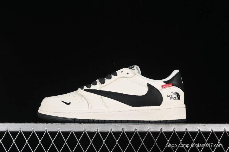 Nike Travis Scott x Fragment Design x Air Jordan 1 Low OG SP AJ1 Supreme North Face Collaboration - DIY1688-004