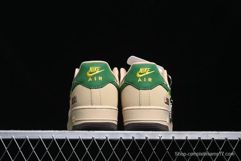 Nike Air Force 1'07 Low Gucci Collaboration White Brown Green Low-Top Casual Sneakers - KK1988-024