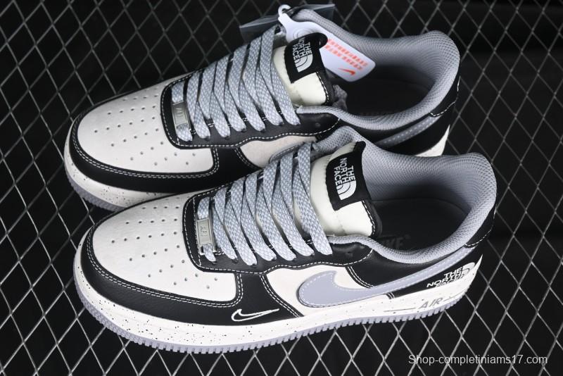Nike Air Force 1 '07 Low The North Face Collaboration Black Grey Double Swoosh Casual Sneakers - DM6688-020