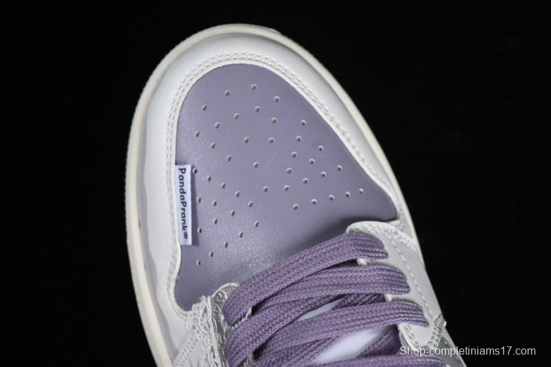 Nike Air Jordan 1 Low AJ1 Retro Basketball Shoes with Panda Mischief Modern Floral Design - 553560-053