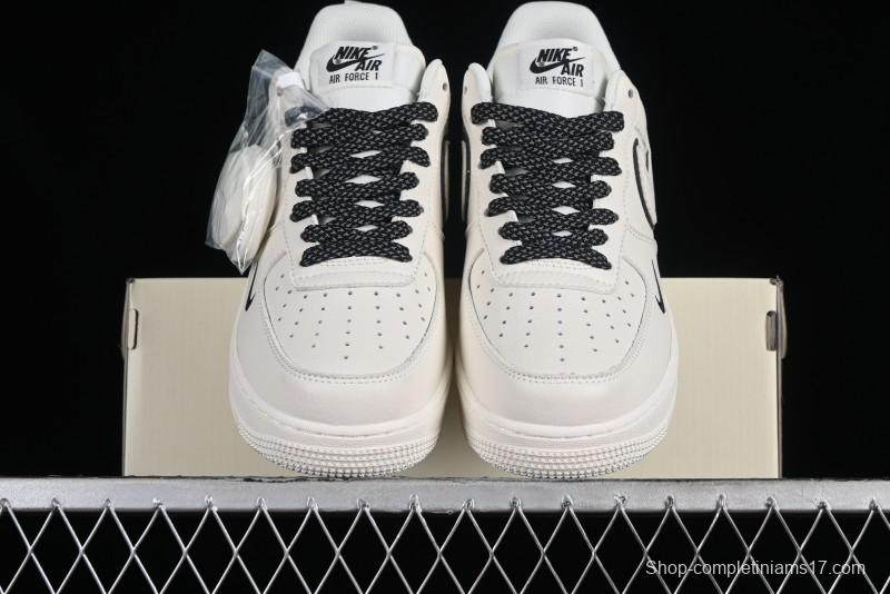 Nike Air Force 1 '07 Low Classic Black Mini Swoosh Starry Sky Casual Sneakers - MJ0319-021