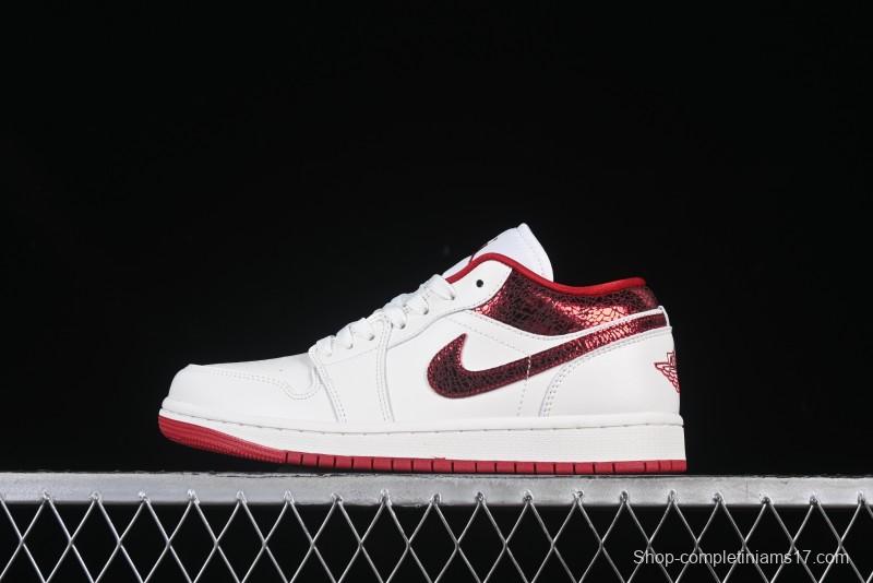 Nike Air Jordan 1 Low AJ1 White Red Casual Sneakers - HJ9338-106