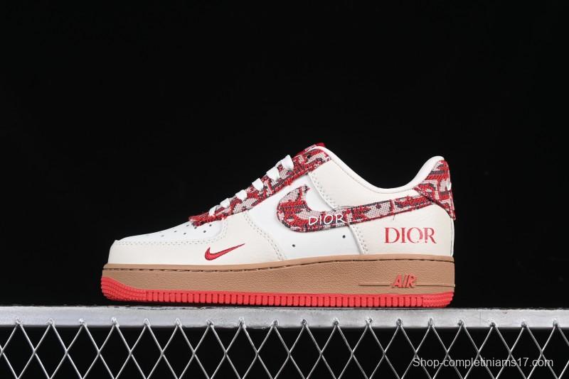 Nike Air Force 1 '07 Low Dior Collaboration Beige Floral Low-Top Casual Sneakers - KK1988-049
