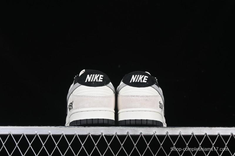 Nike SB Dunk Low Stussy Collaboration Grey Pig Suede Anniversary Custom Low-Top Casual Skate Shoes - DJ2024-061