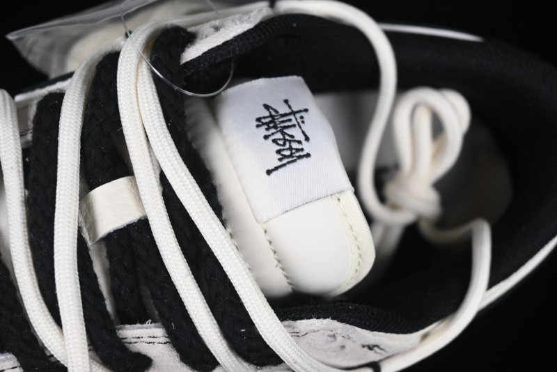 Nike SB Dunk Low Stussy Collaboration Anniversary Edition Lace-Up Beige Grey Black Swoosh Low-Top Casual Skate Shoes - YX5066-242