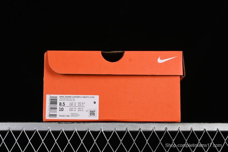 Nike ZoomX Vaporfly NEXT% 3 Marathon Series Foam Ultra-Light Cushioning Running Shoes - FZ4017-100
