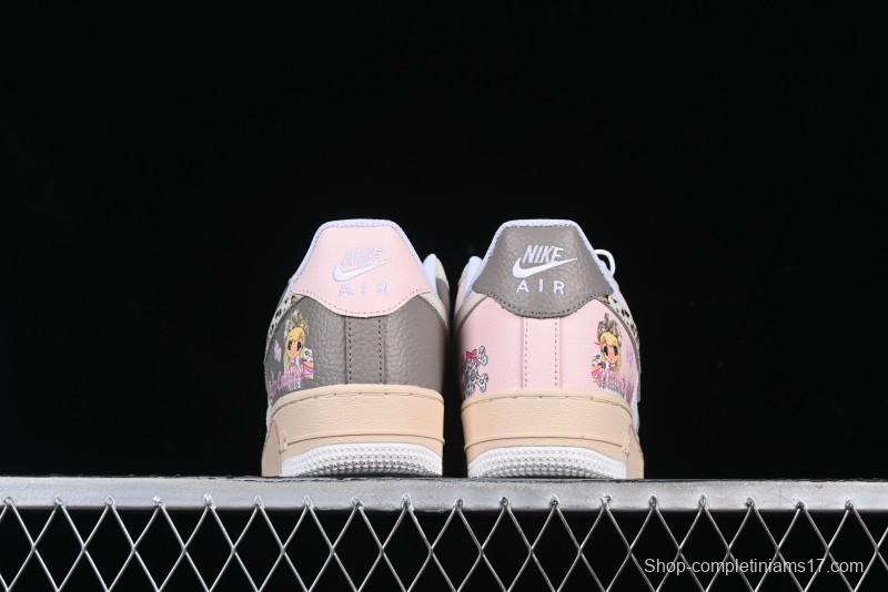 Nike Air Force 1 '07 Low Leopard Print Skeleton Custom Casual Sneakers - TY0103-222