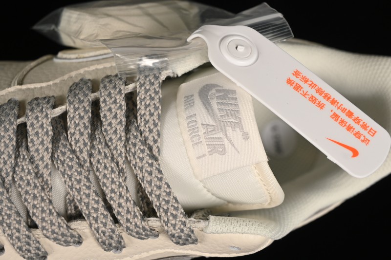 Nike Air Force 1 '07 Low Classic Grey Silver Swoosh Starry Sneakers - MJ0319-023