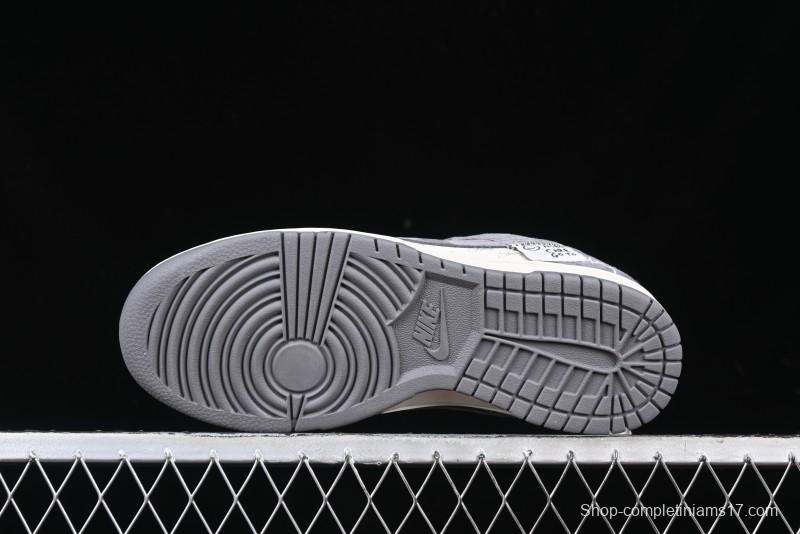 Nike SB Dunk Low Stussy Anniversary Edition Patchwork Grey Swoosh Customized Casual Skate Shoes - YX5066-221
