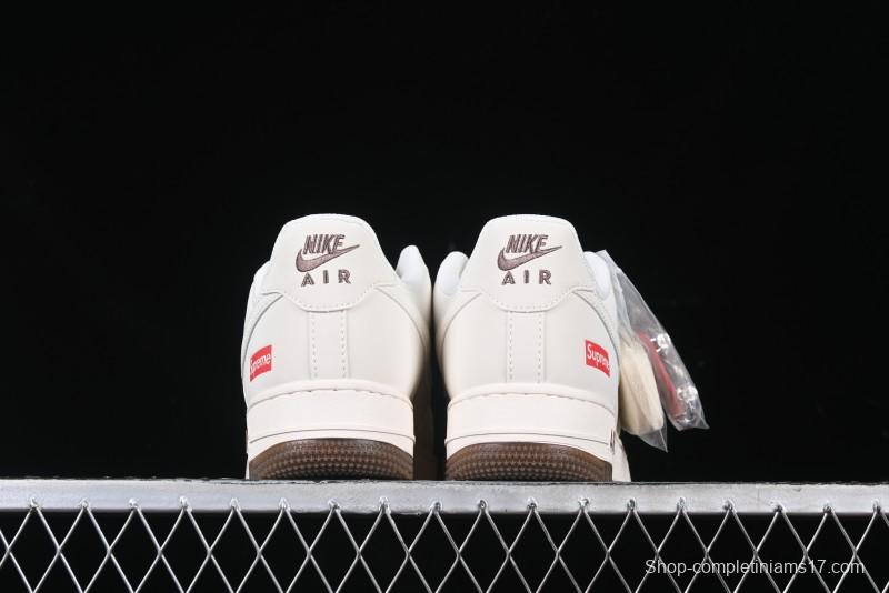 Nike Air Force 1 '07 Low Supreme Collaboration - Beige/Brown Colorway Low-Top Casual Sneakers BB7577-215