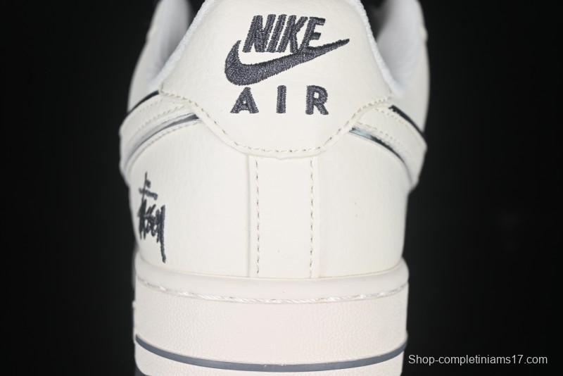 Nike Air Force 1 '07 Low Stussy Collaboration Beige Grey Casual Sneakers - XZ6188-726
