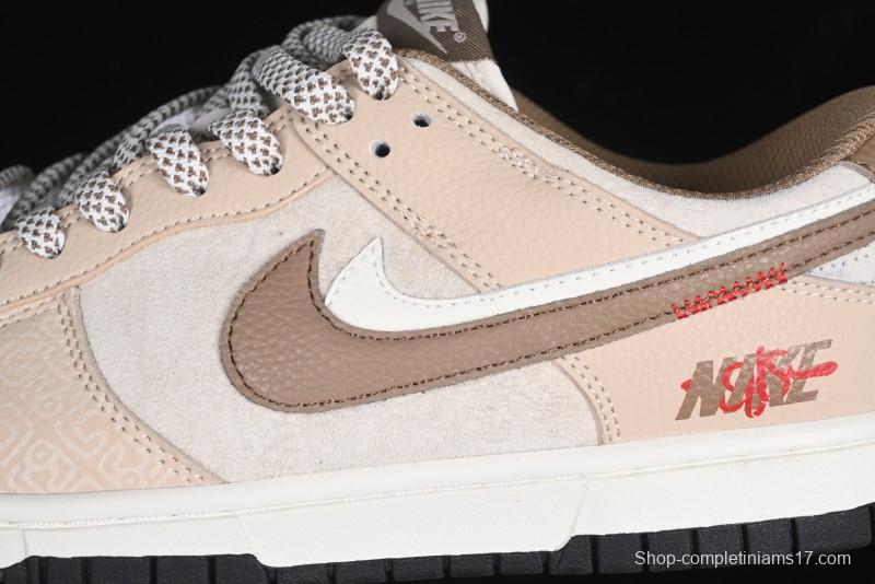 Nike SB Dunk Low Anniversary Edition Dark Swoosh Brown White Custom Low-Top Casual Skate Shoes - DJ2024-071