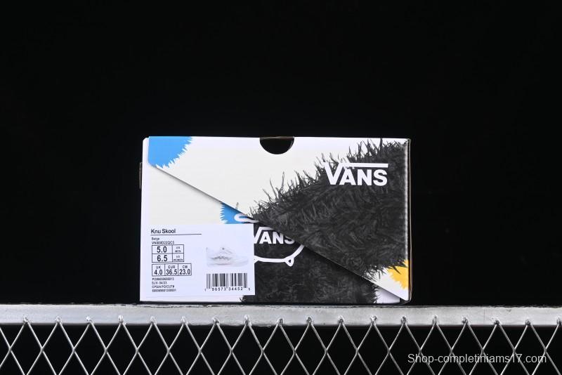 Vans Knu Skool Pearl White Chunky Sneakers with D-Ring Lacing System - VN000D22QC5