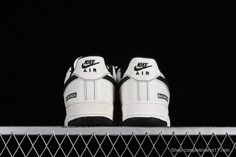 Balenciaga x Nike Air Force 1 '07 Low Triple Swoosh Beige Black Casual Shoes - FR0538-090