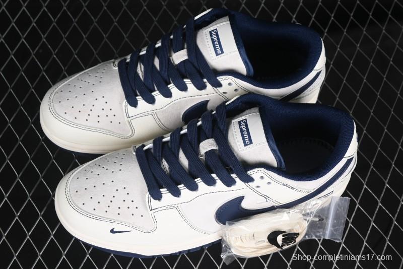 Nike SB Dunk Low Supreme Collaboration - Light Blue Double Swoosh Anniversary Custom Low-Top Casual Skate Shoes - XX3168-301