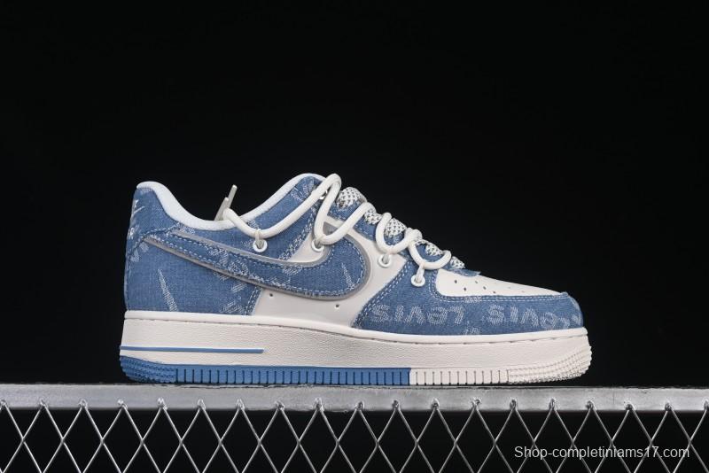 Nike Air Force 1 '07 Low Levi's Denim Patchwork Lace-Up Casual Sneakers - SJ1198-001