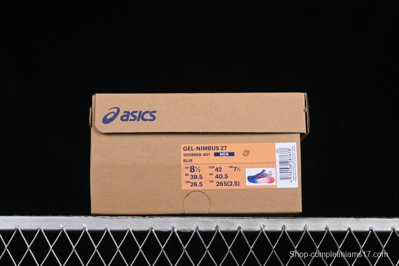 Asics Gel-Nimbus 27 Retro Breathable Casual Shoes Cushioned Men's Durable Running Shoes - 1011B958-401