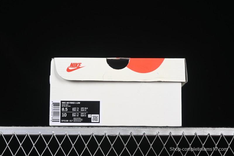 Nike Air Force 1 '07 Low Stussy Collaboration Grey Blue Pig Bear AF1 Low Top Casual Sneakers - DF0188-017