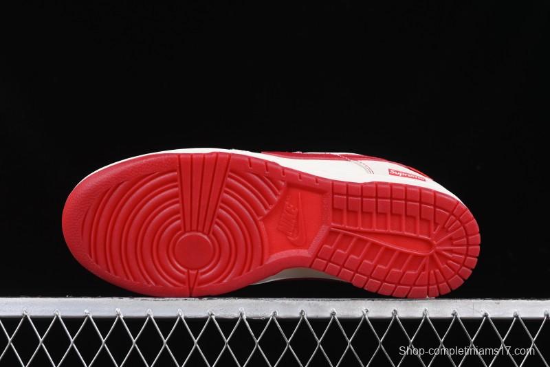 Nike SB Dunk Low Supreme Collaboration Year of the Snake Limited Edition Snake Pattern Red Swoosh Anniversary High-End Custom Low-Top Casual Skate Shoes - HH7518-029