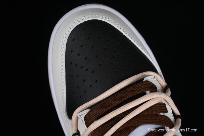 Nike Dunk Low Chestnut Letter High Street Black Brown Deconstructed SB Strap Low Top Casual Skate Shoes - DV0831-003