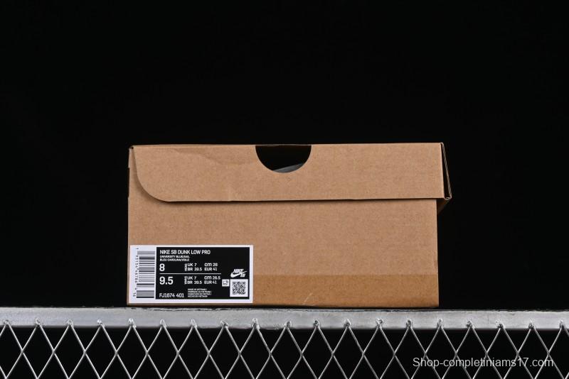 Nike SB Dunk Low Pro ISO Skateboarding Shoes in University Blue with White Swoosh - FJ1674-401