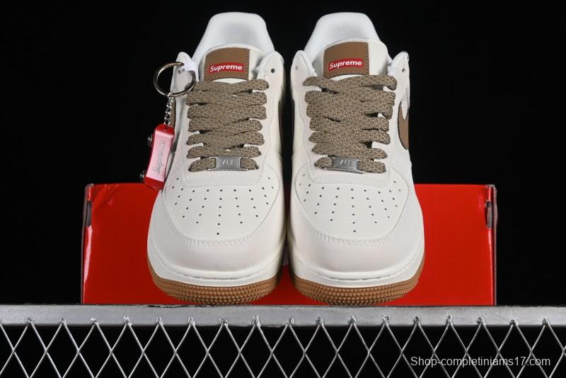 Supreme x Nike Air Force 1 '07 Low Skateboarding Shoes - Coffee Brown - HD1968-019