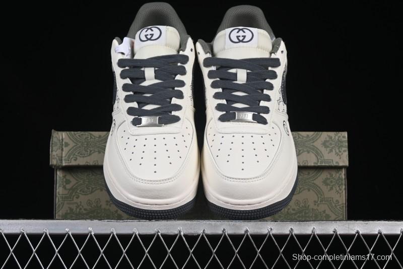 Nike Air Force 1 '07 Low Gucci Collaboration Beige Grey Pattern Low-Top Casual Sneakers - XZ6188-723