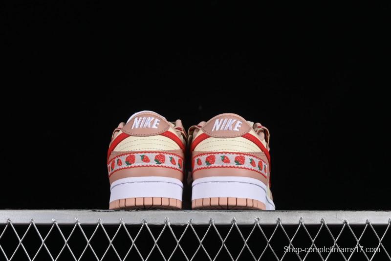 Nike Dunk Low SB Christmas Gift Strawberry Cake Casual Sneakers with Dual Laces - DD1503-118