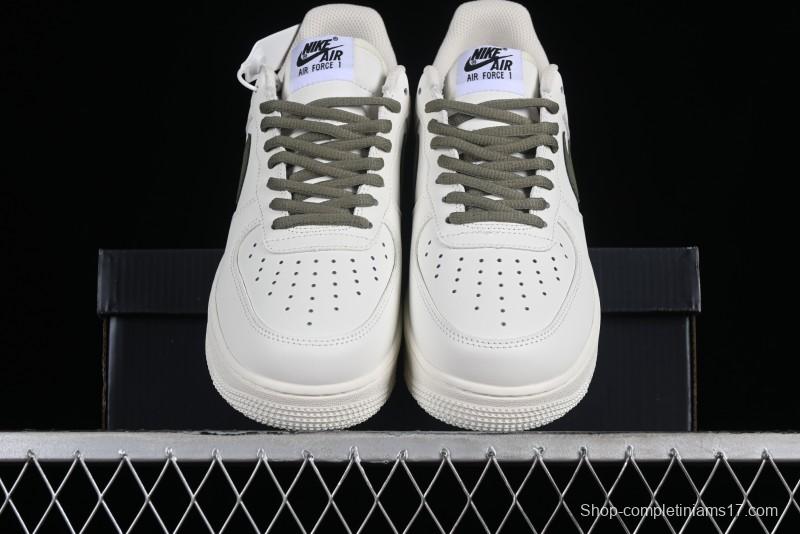 Nike Air Force 1 '07 Low Casual Sneakers in White Green Colorway - CQ5059-110